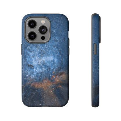 Blue Stardust Ink Art iPhone Case (Protective) iPhone 14 Pro Matte Phone Case