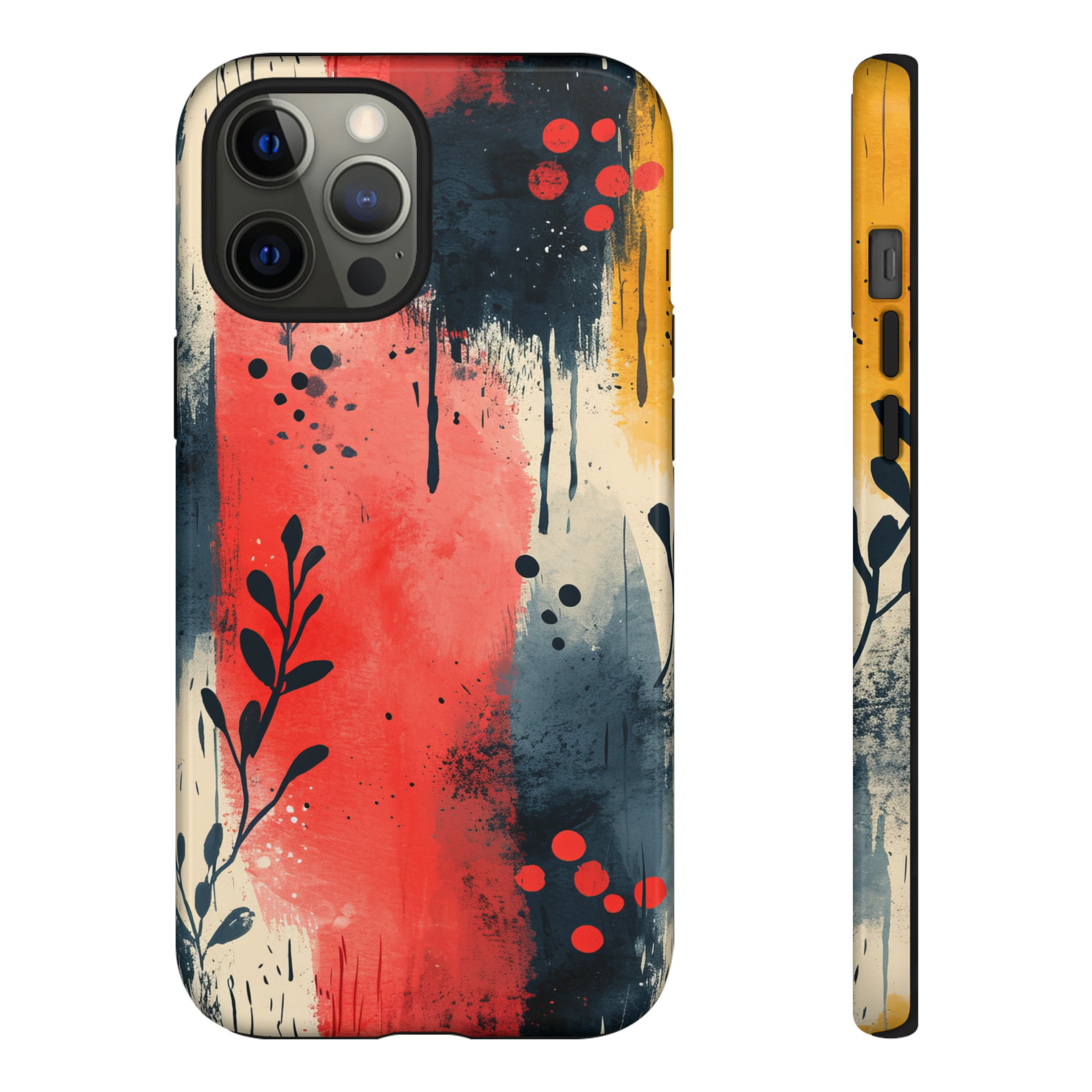 Scandinavian Leafy Brushstrokes - Protective Phone Case