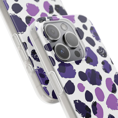 Purple Inkblots iPhone 15 - Flexi Phone Case