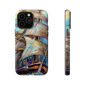 Oil painting - Sailboat - Protective Phone Case