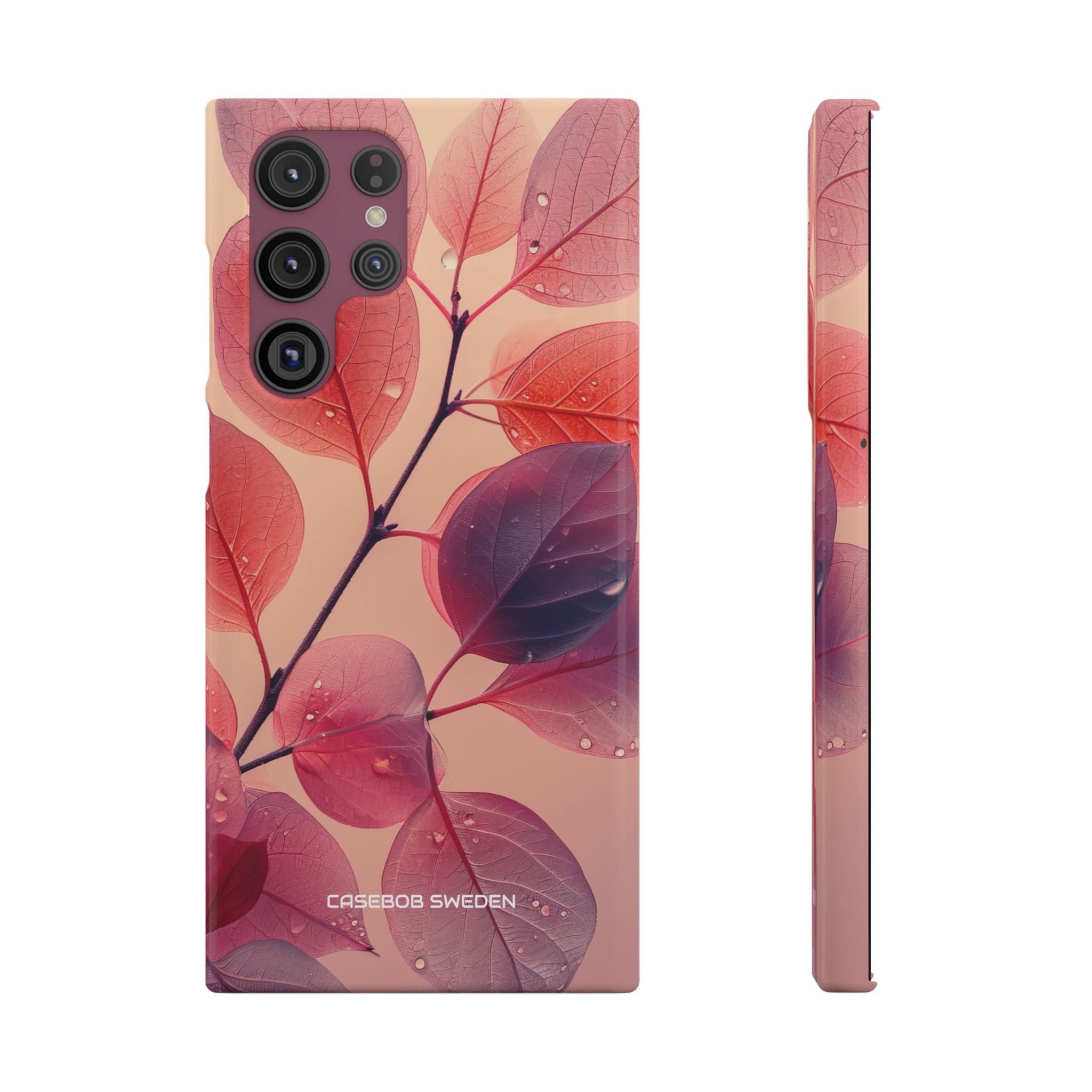 Pink Serenity Leaf Design - Slim Samsung S22 Phone Case