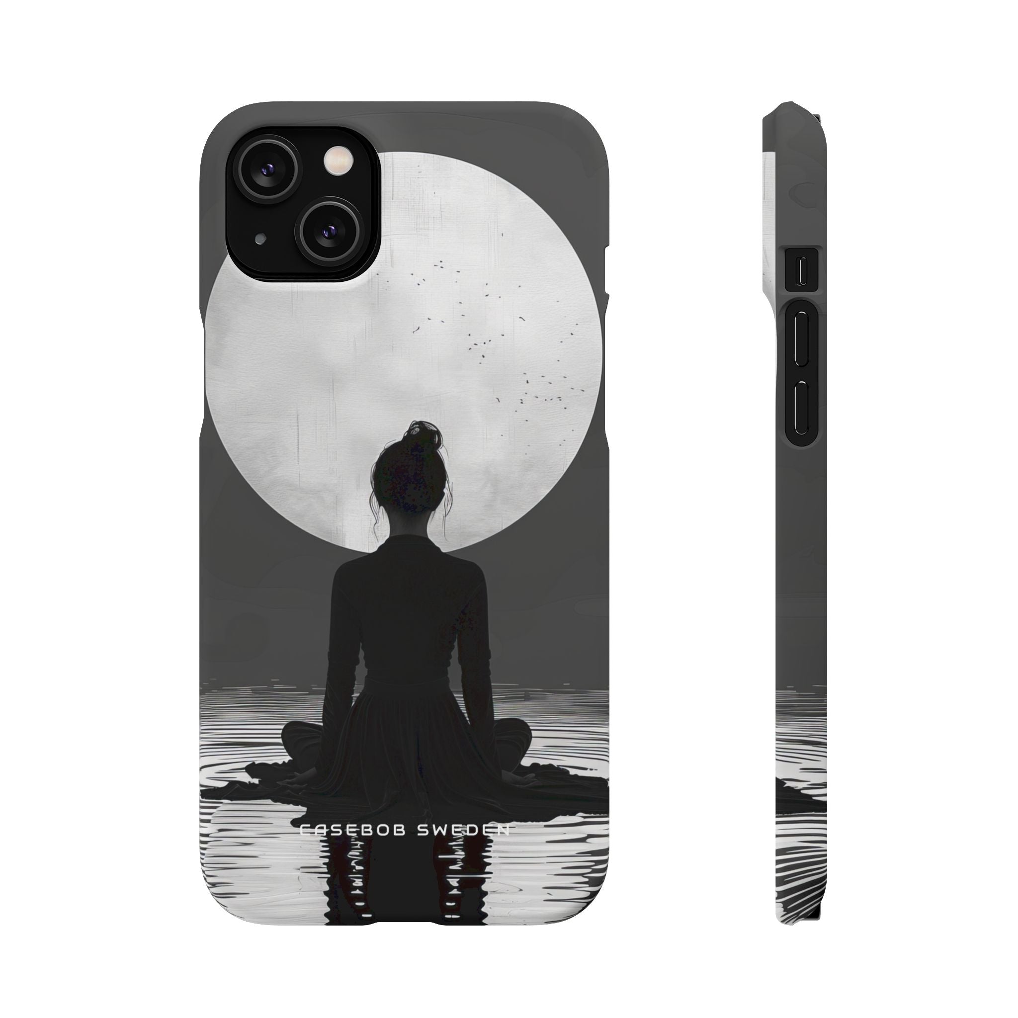 Zen Serenity Moon Reflection iPhone 14 - Slim Phone Case