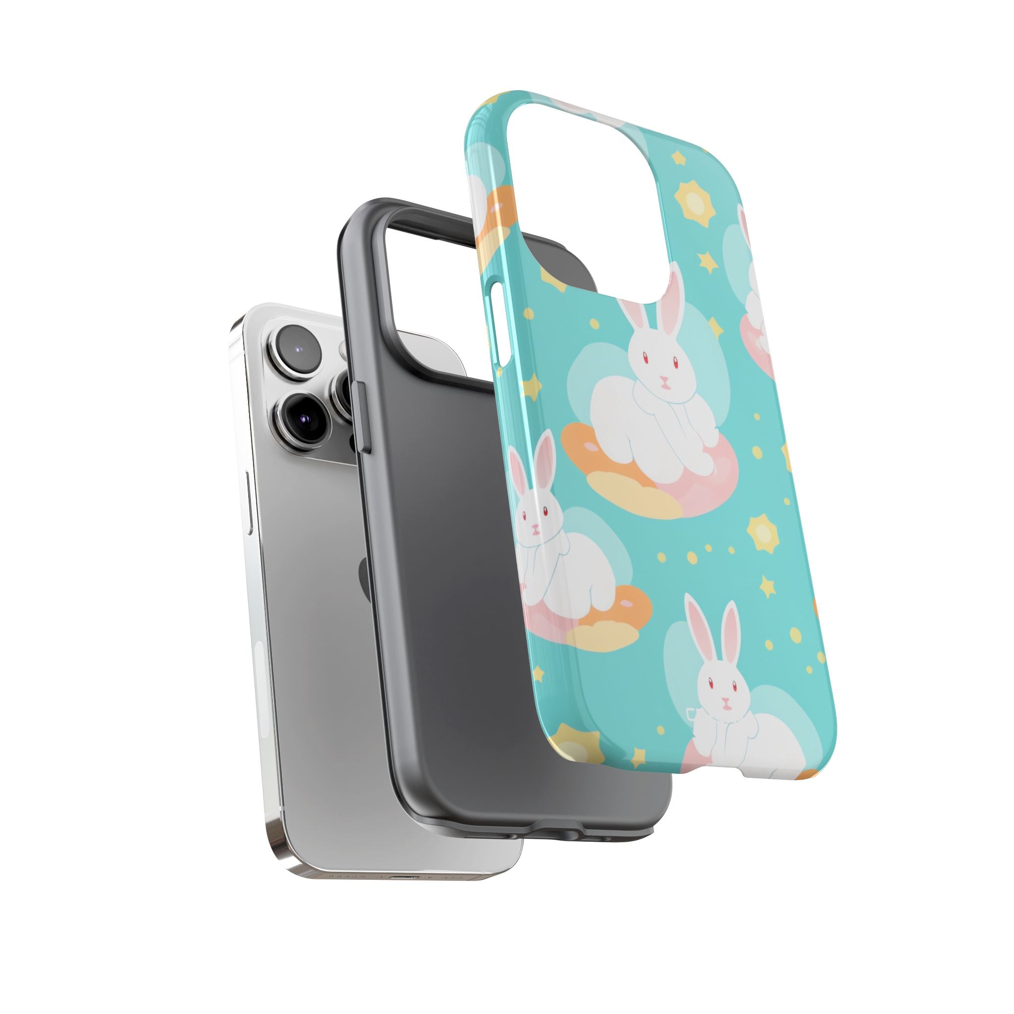 Bunnies Float Dreamily - iPhone Case