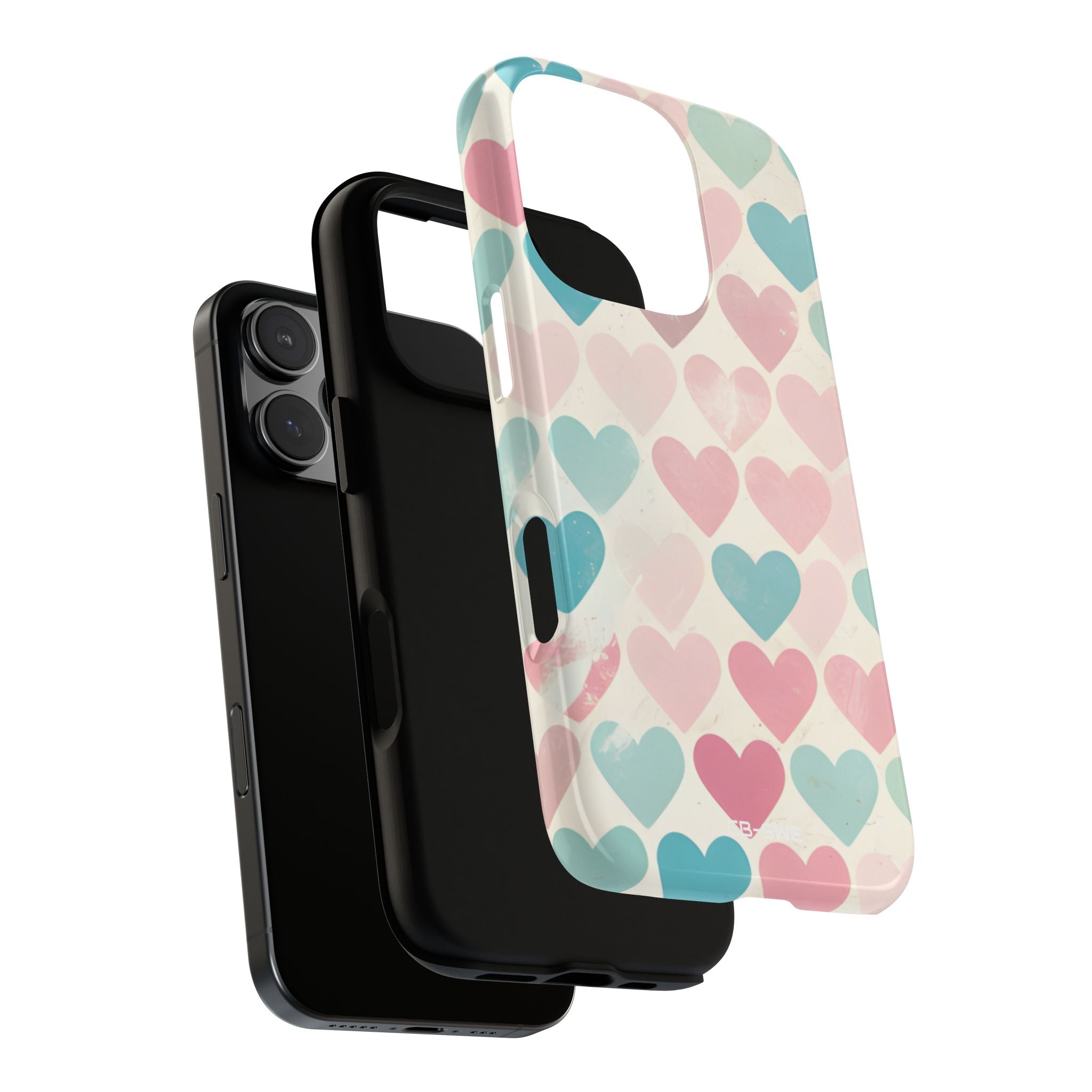 Retro Hearts Symmetry - iPhone Case