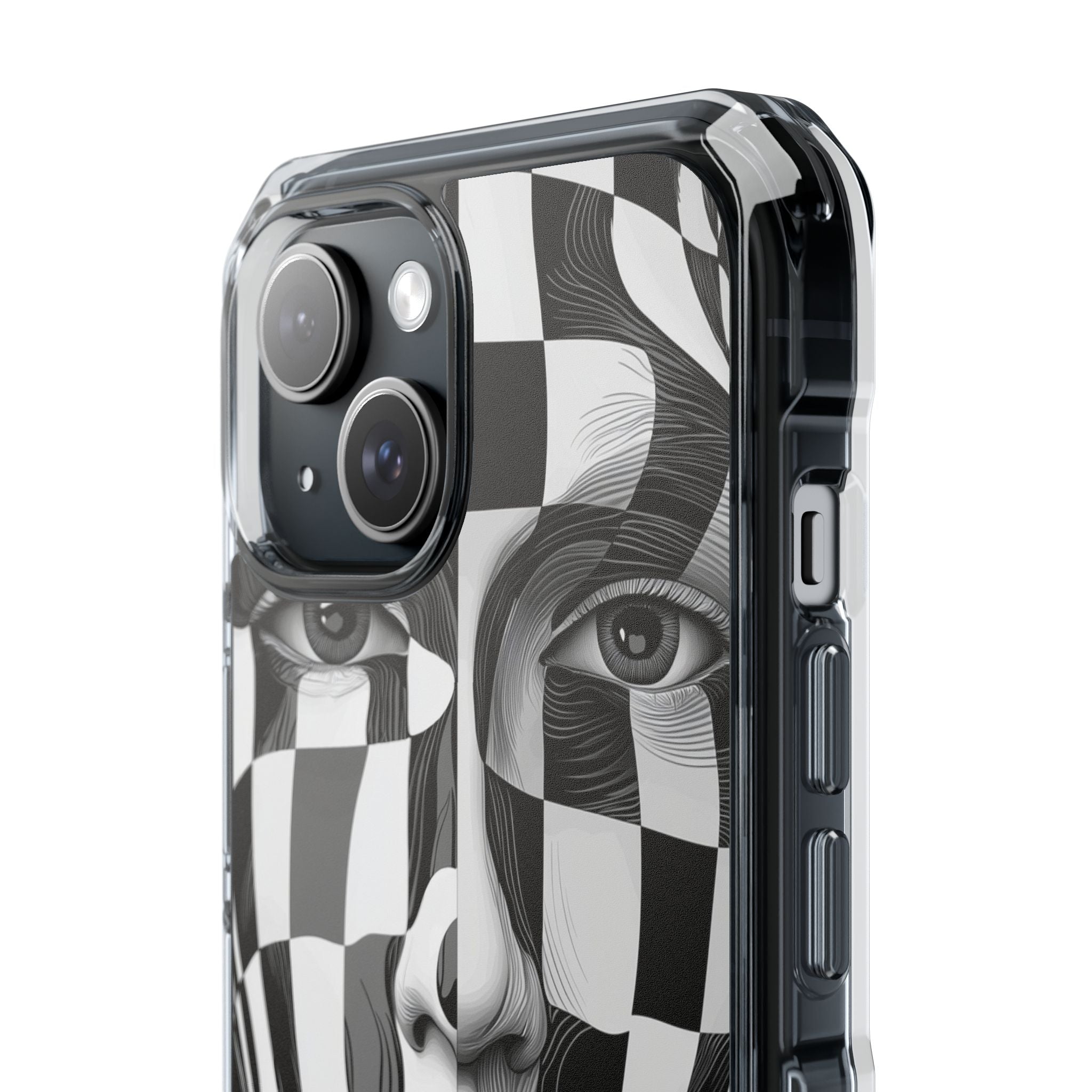 Checkerboard Face iPhone 15 Case - Impact