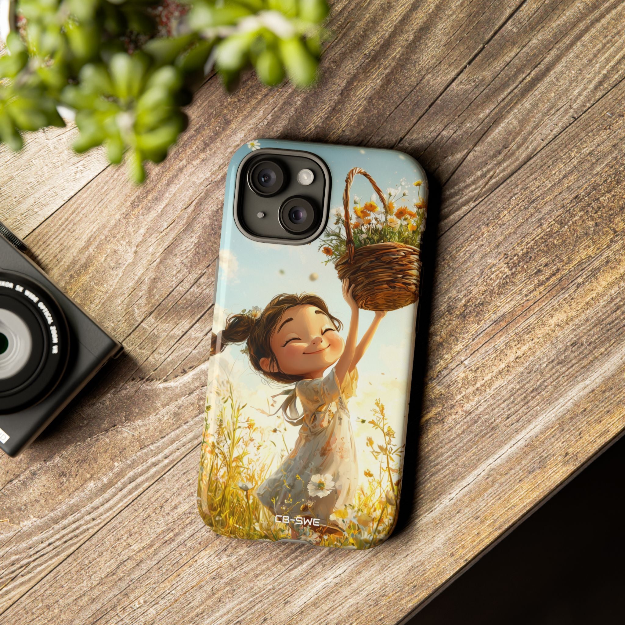 Joyful Girl Leaps - iPhone Case