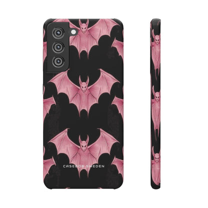 Gothic Pink Bats Aflame Samsung S21 - Slim Phone Case