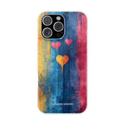 Hearts Watercolor Art - Flexi iPhone 16 Phone Case