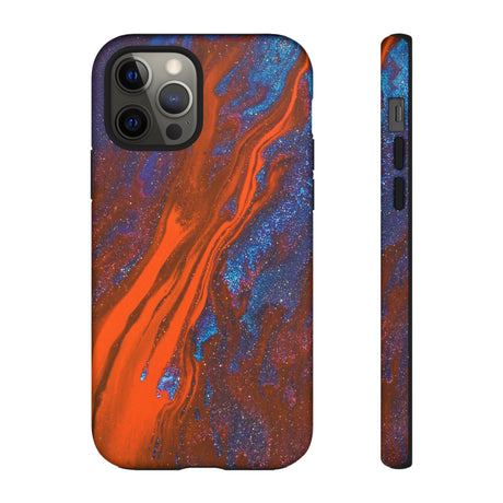 Orange Spikes Ink Art iPhone Case (Protective) iPhone 12 Pro Matte Phone Case