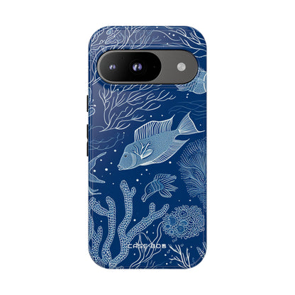 Navy Scale Reef Google Pixel 9 Case - Tough