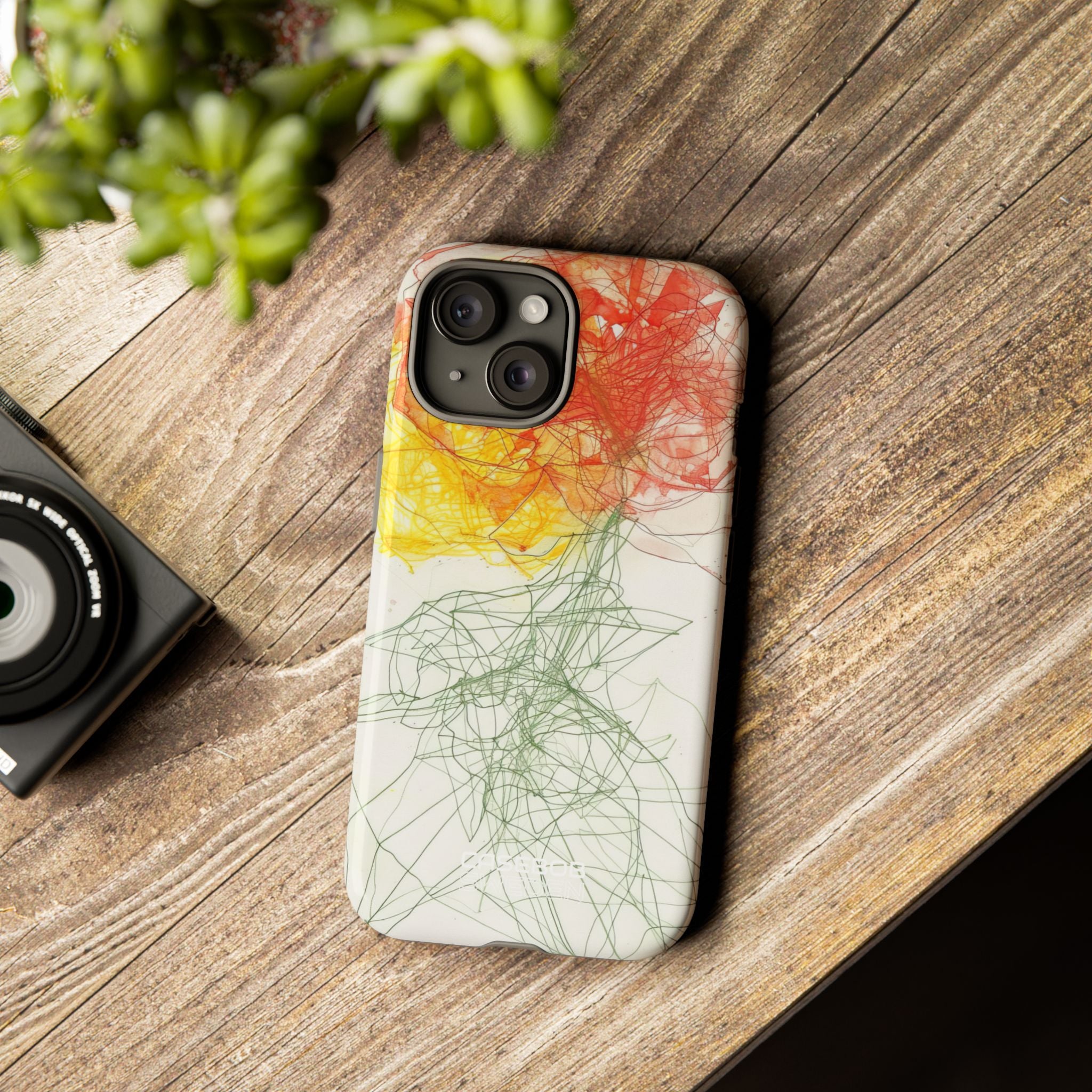 Fiery Blossom Tangle iPhone 15 - Tough