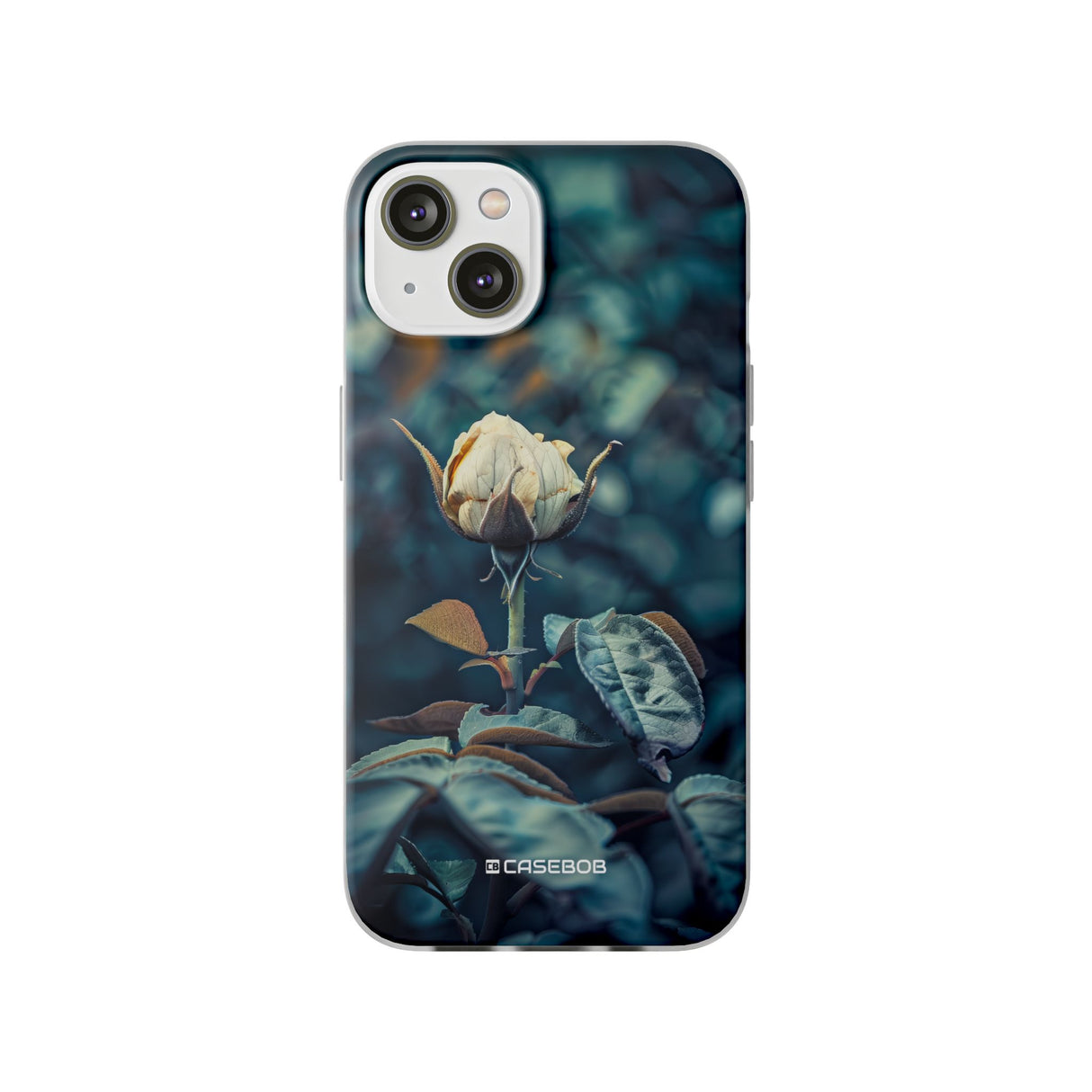 Teal Rosebud Serenade | Flexible Phone Case for iPhone