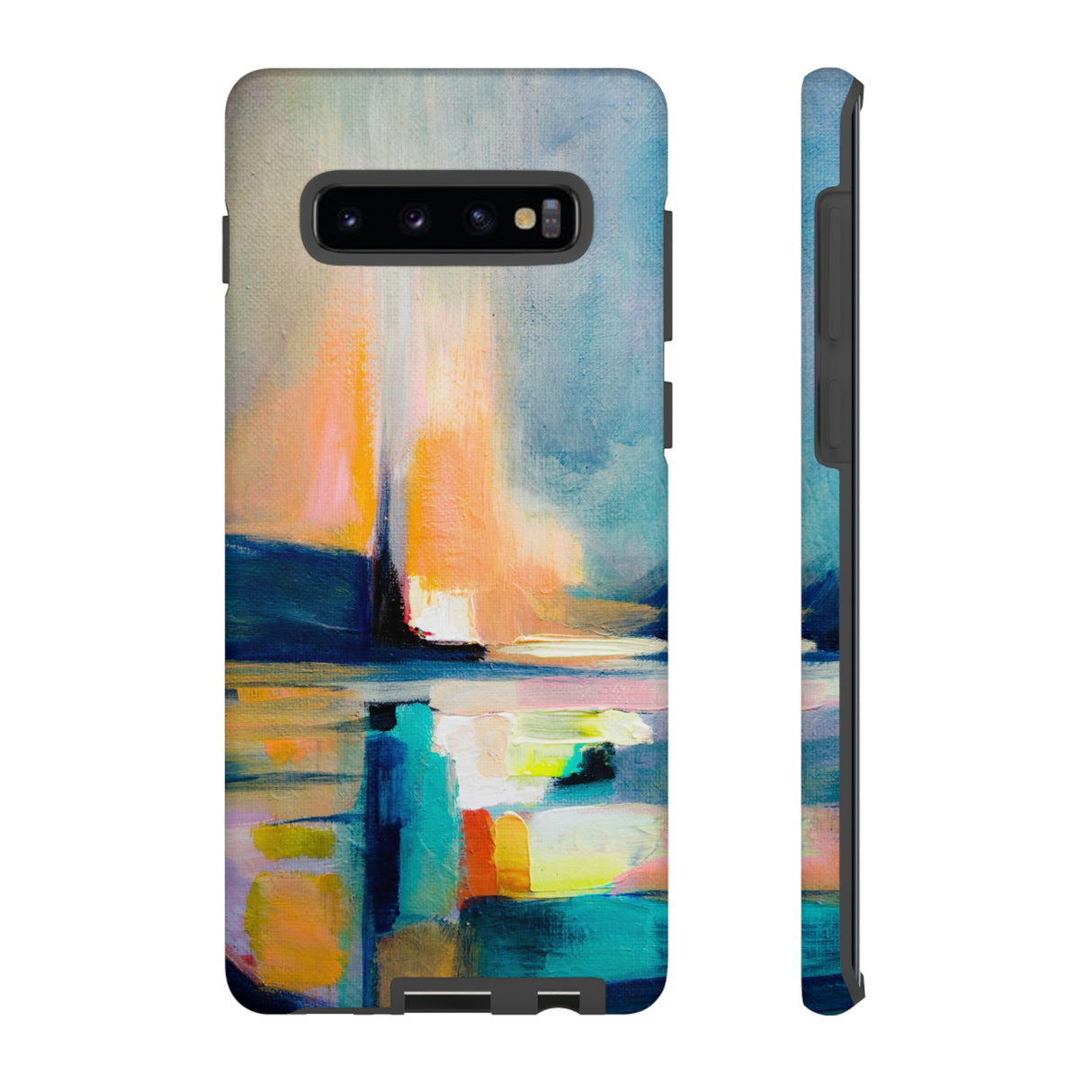 Abstract Blue n Yellow iPhone Case (Protective) Samsung Galaxy S10 Plus Matte Phone Case