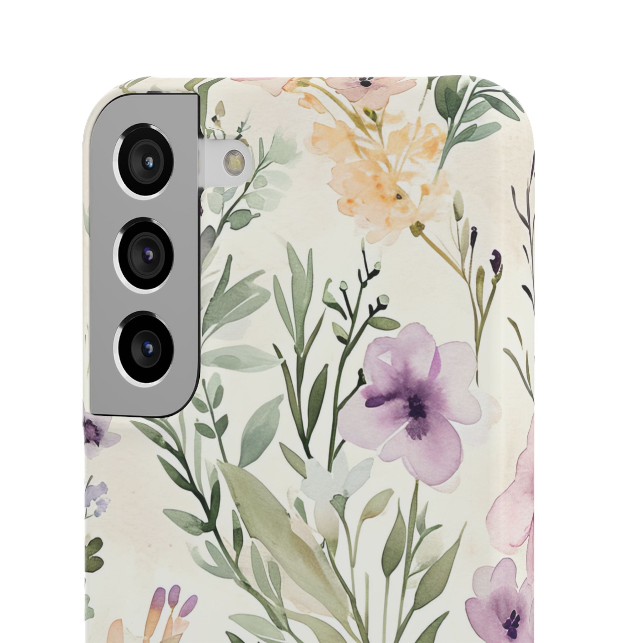 Soft Green Lavender Floral Pattern - Slim Samsung S22 Phone Case