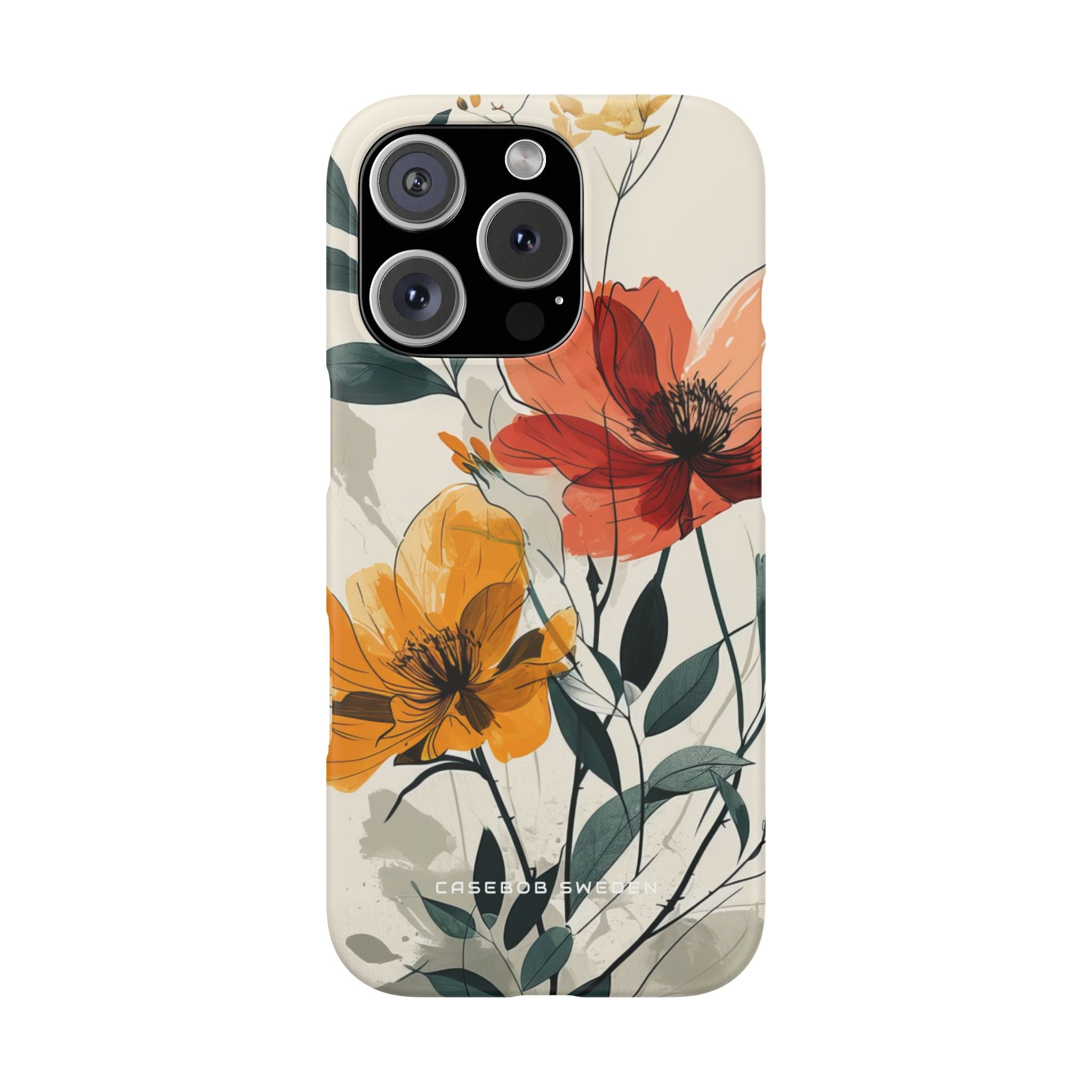 Elegant Floral Harmony iPhone 16 - Slim Phone Case