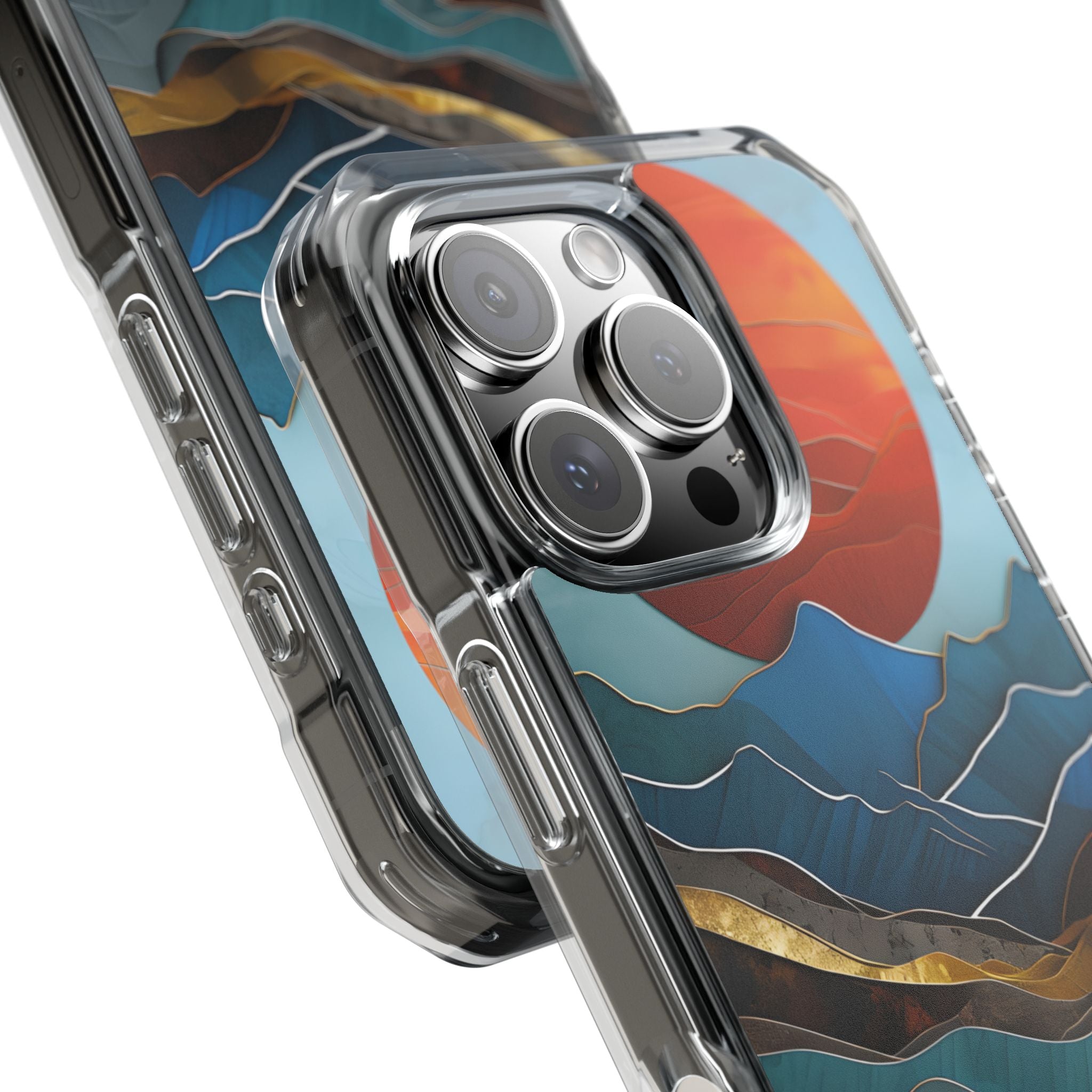 Sunset Geometry Waves iPhone Case - Impact