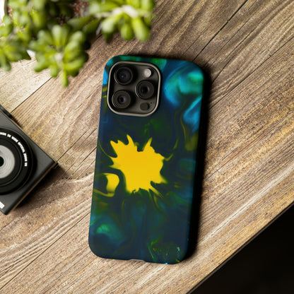 Yellow Spot Ink Art - Protective Phone Case