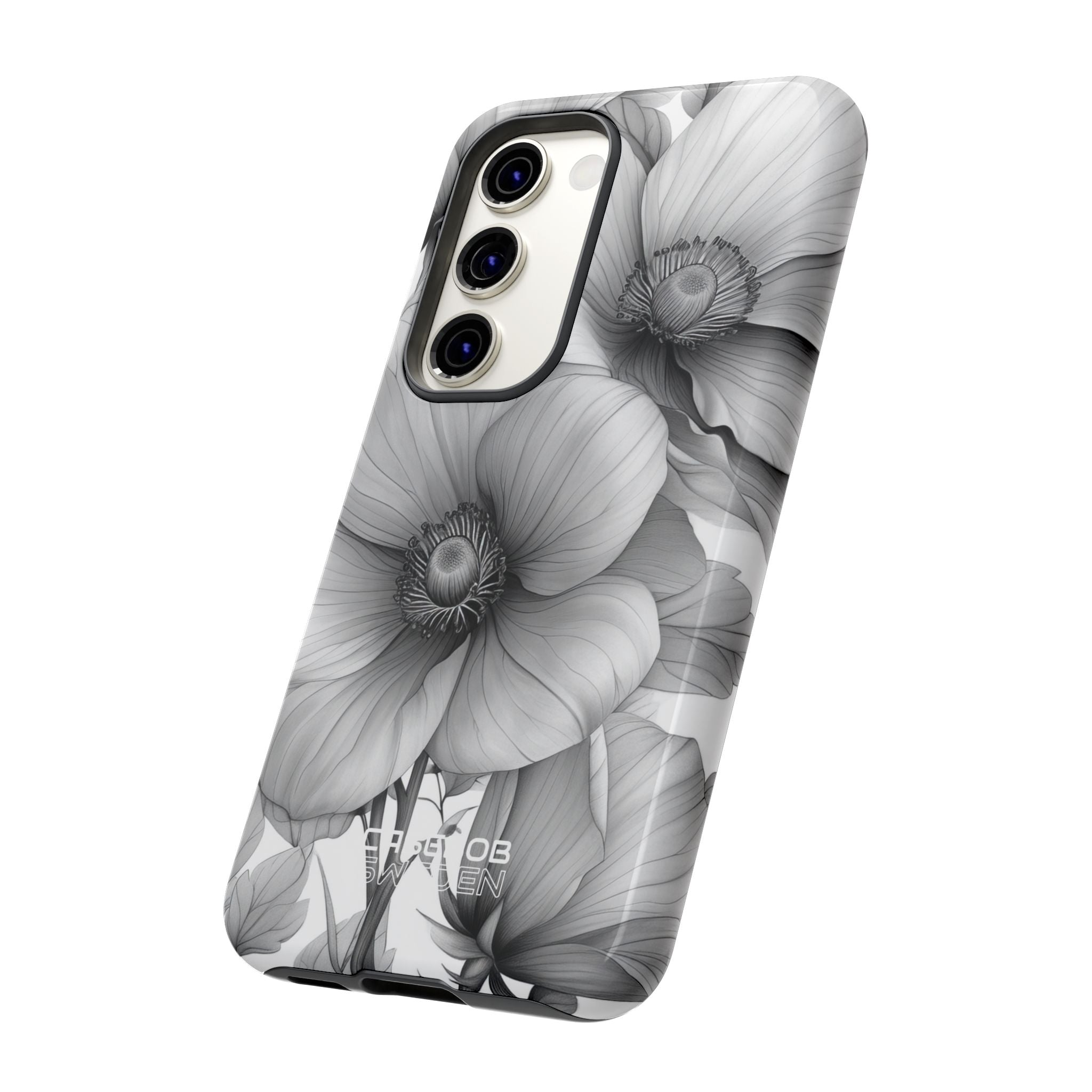 Grayscale Floral Harmony Samsung S23 - Tough