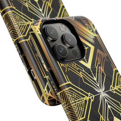 Golden Geometric Opulence iPhone 14 | Tough+ Phone Case