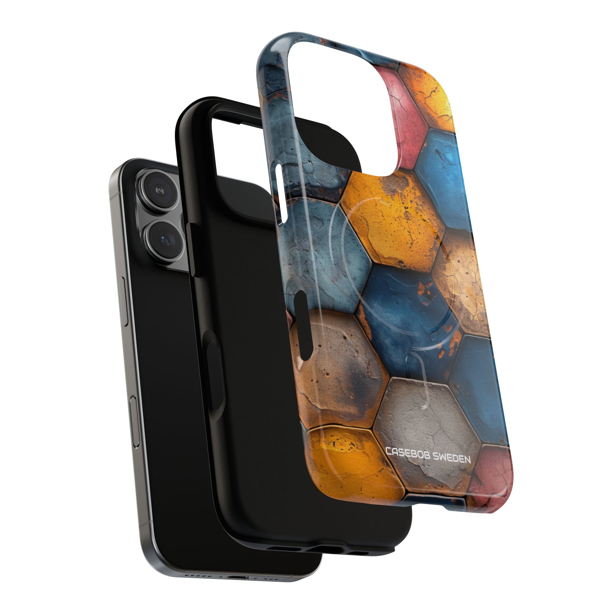 Rustic Geometric Tiles - Tough + MagSafe® iPhone 16 Phone Case