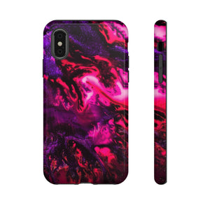 Deep Pink Galaxy Ink Art iPhone Case (Protective) iPhone XS Glossy Phone Case