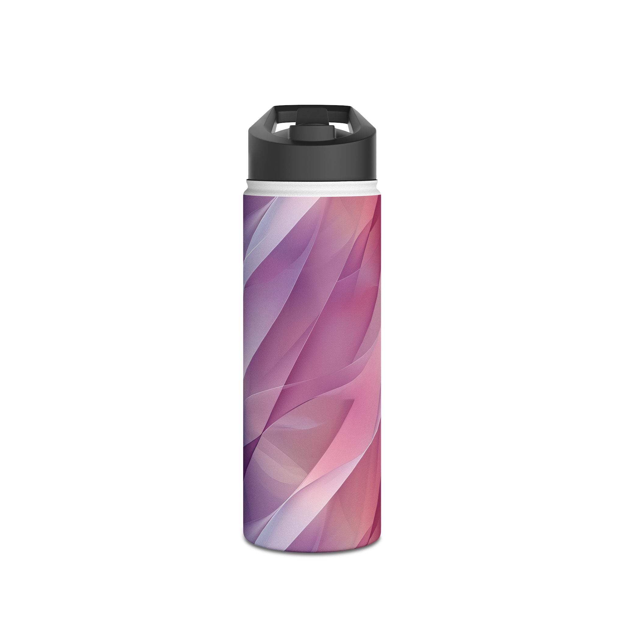 Pink Leafwave - Stainless Steel Water Bottle