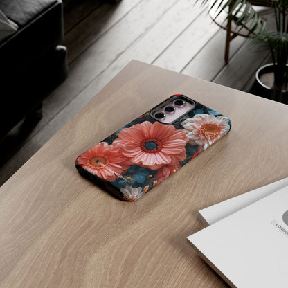 Coral Teal Blooms - Tough Samsung S23 Phone Case