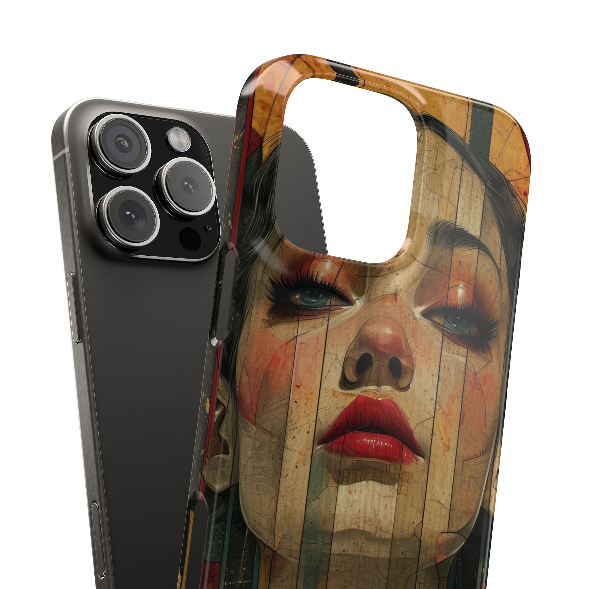 Bold Art Deco Portrait - Slim iPhone 16 Phone Case