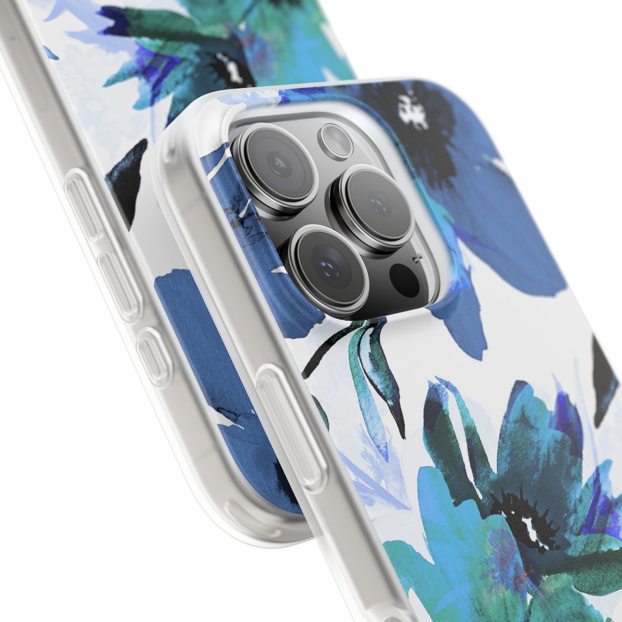 Blue Blossom Radiance iPhone 16 Pro Case - Soft