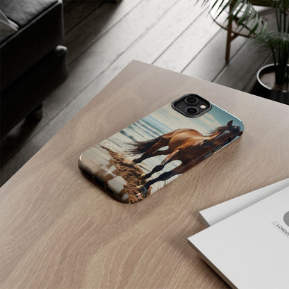 Horse Gallops Shoreline - iPhone Case