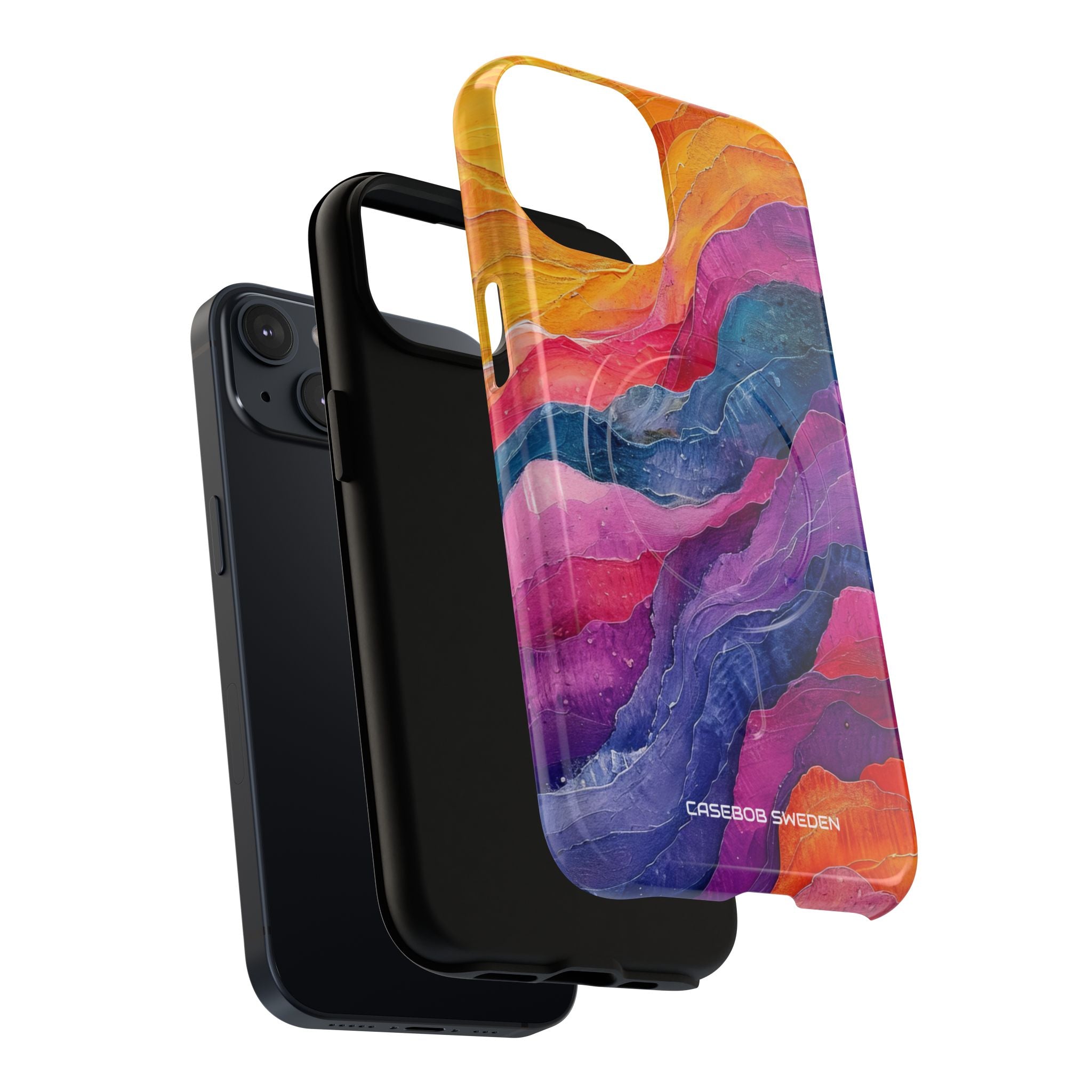 Vibrant Abstract Waves - Tough + MagSafe® iPhone 14 Phone Case