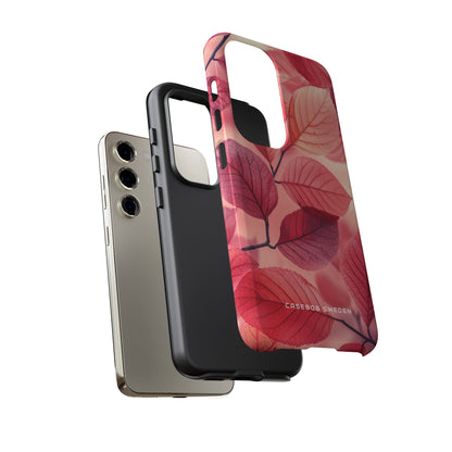 Elegant Pink Leaves Samsung S23 - Tough Phone Case