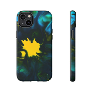 Yellow Spot Ink Art - Protective Phone Case