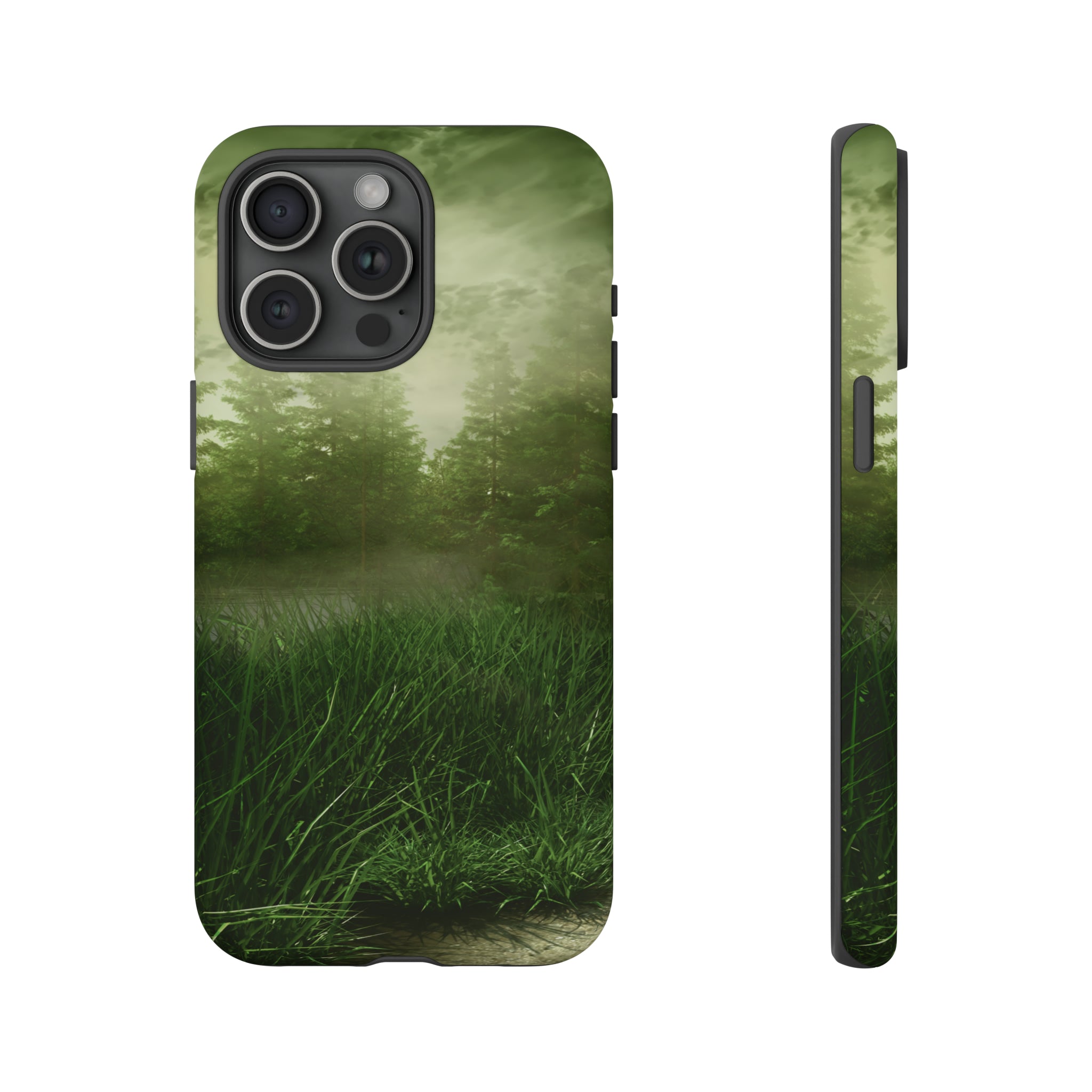 Foggy Green Landscape - Protective Phone Case