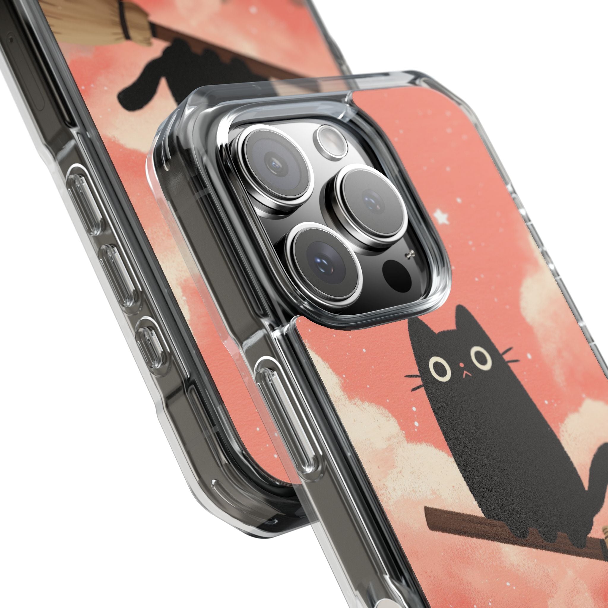 Cat Rides Broom iPhone Case - Impact