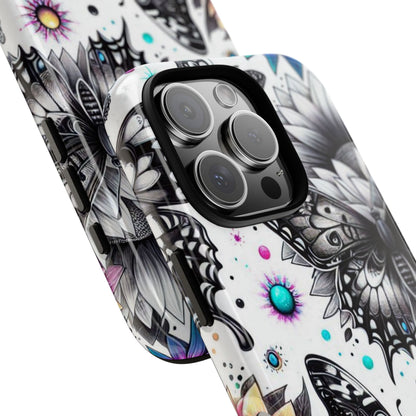 Monochrome Butterflies Sunlit iPhone 16 Pro Case - Tough