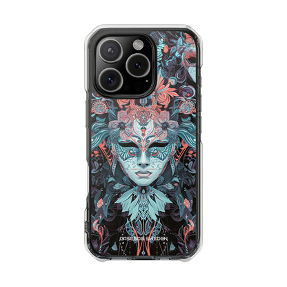 Mystic Teal Coral Mask - Clear Impact iPhone 16 Phone Case