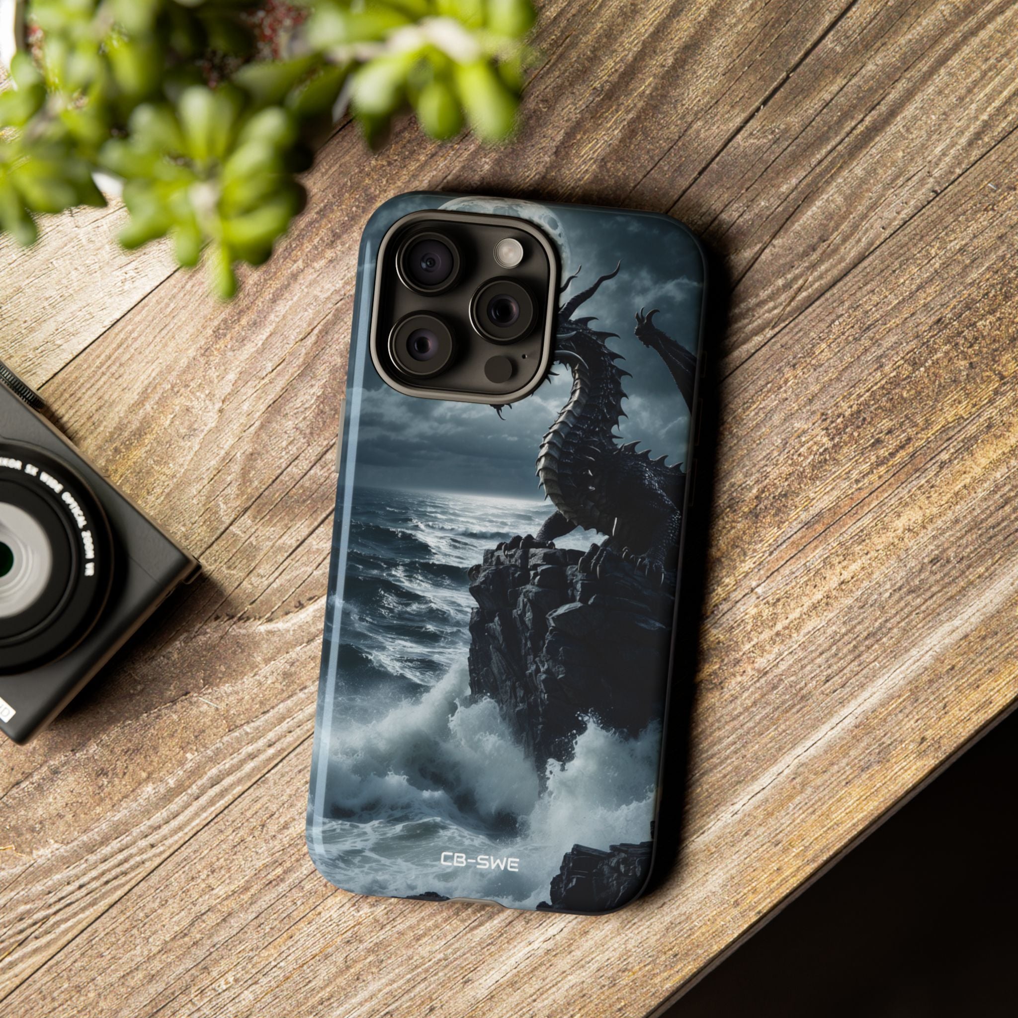 Dragon Roars Against Sea - iPhone Case