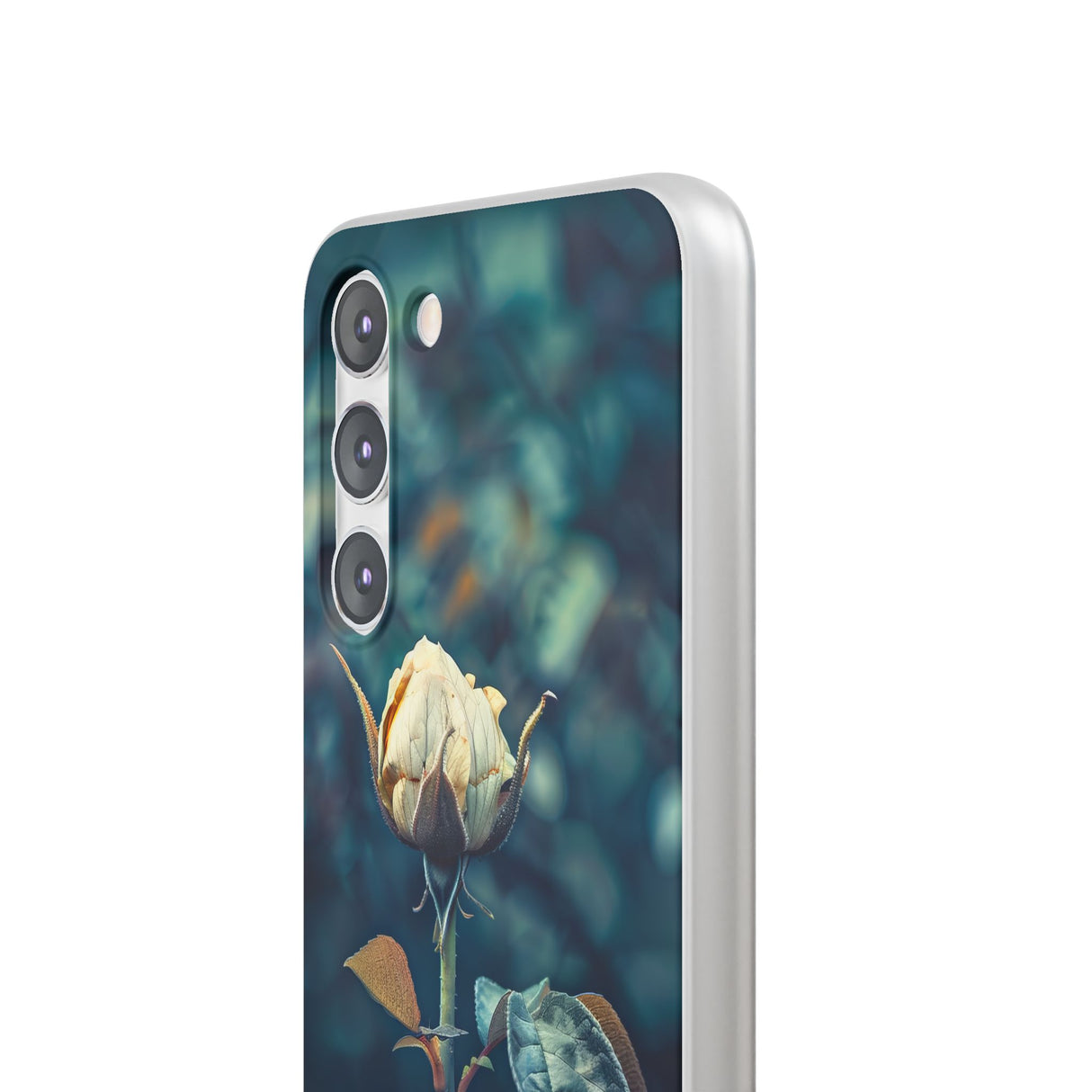 Teal Rosebud Serenade | Flexible Handyhülle für Samsung Galaxy