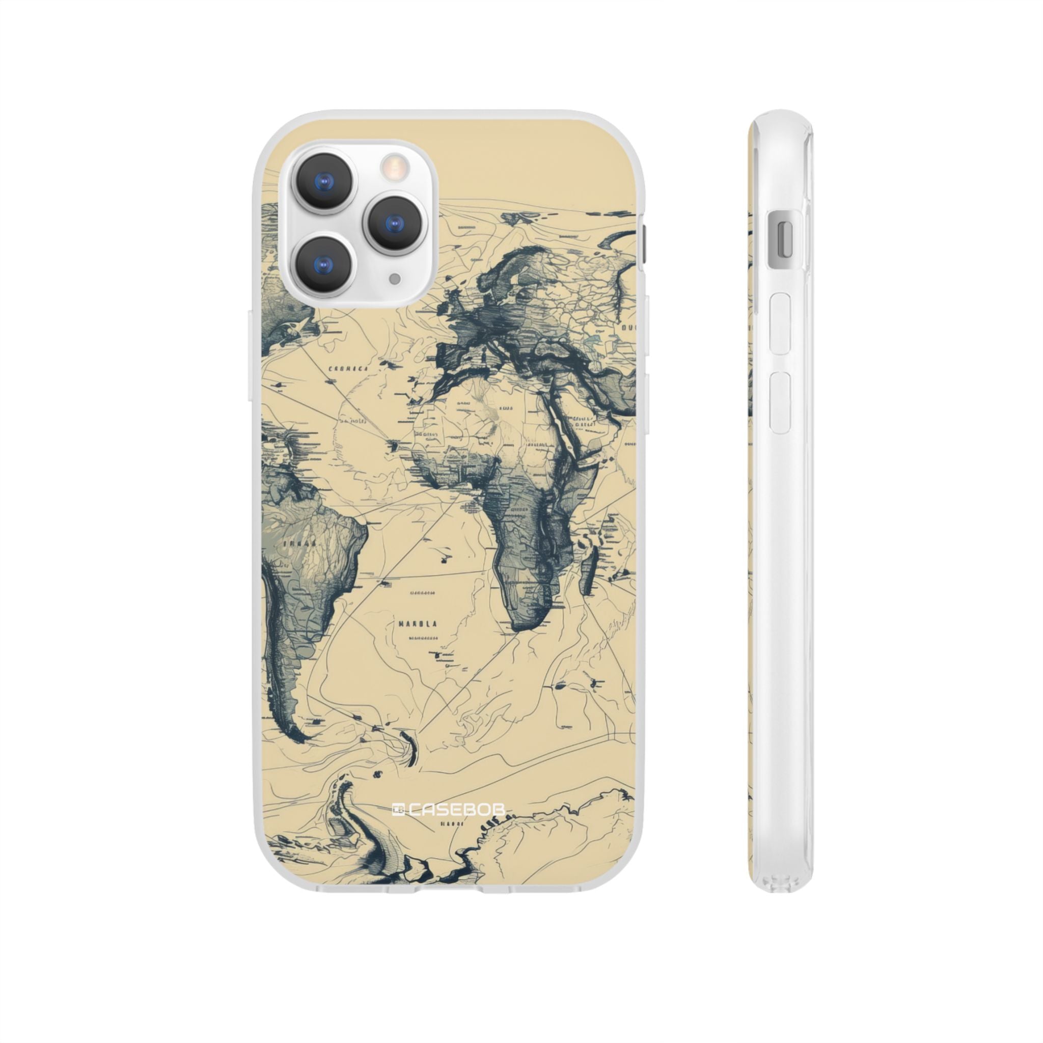 Vintage World Map | Flexible Phone Case for iPhone