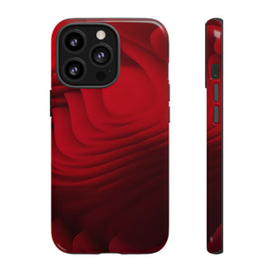 Red Center Waves - Protective Phone Case