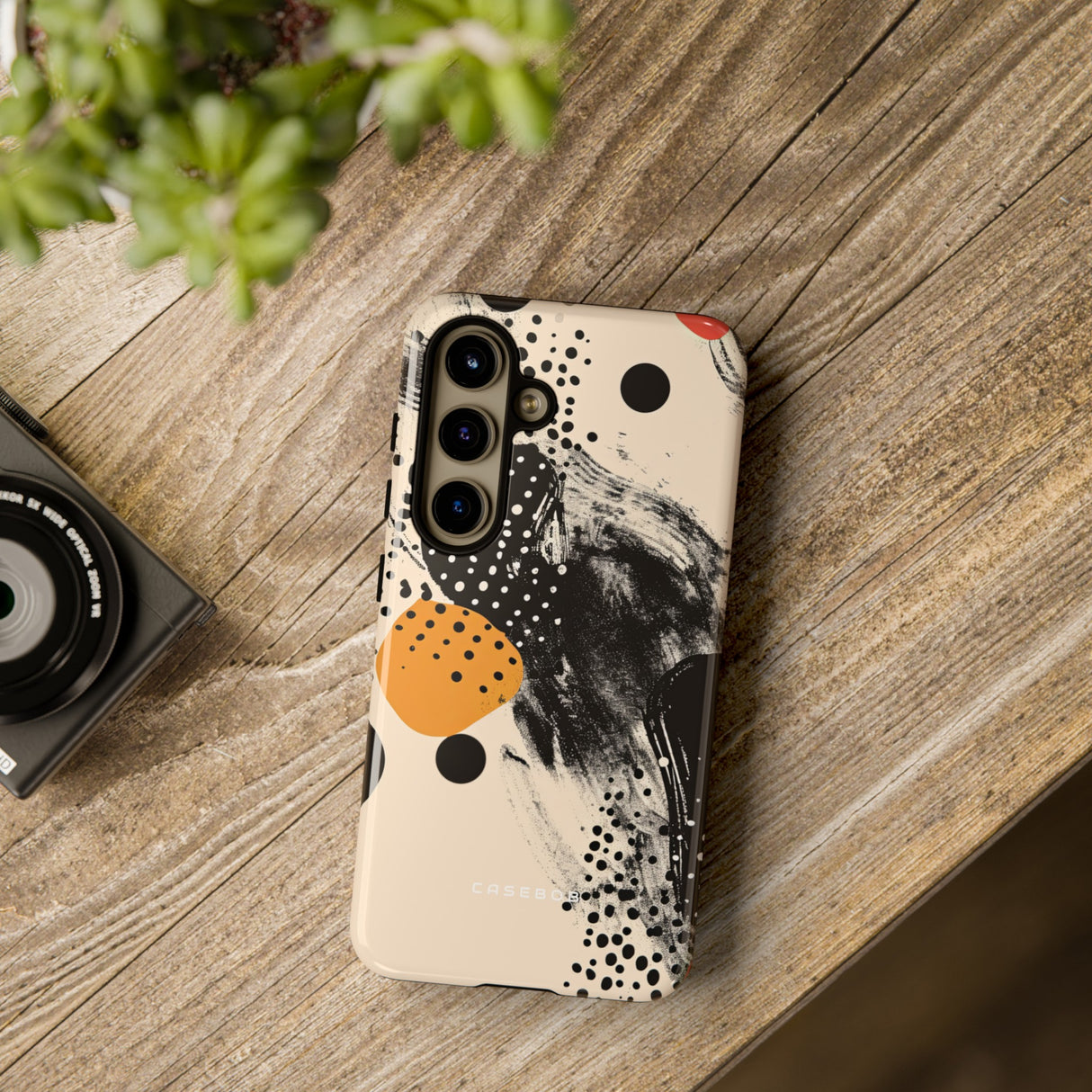 Black Dot Elegance - Protective Phone Case