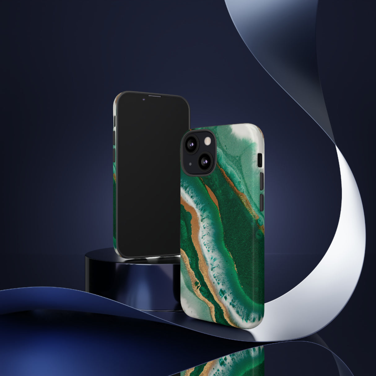 Green & Gold Epoxy - Protective Phone Case