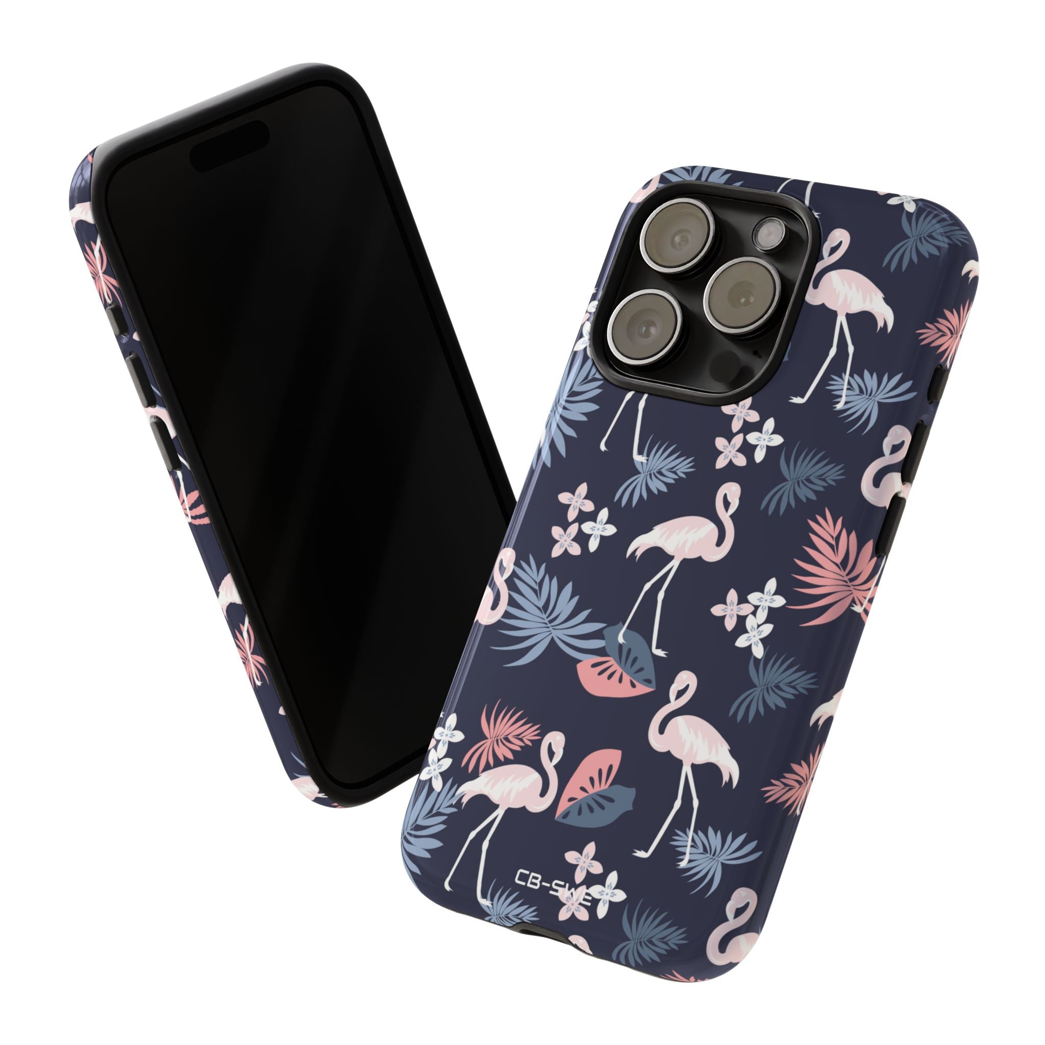 Flamingos Dance Playfully - iPhone Case