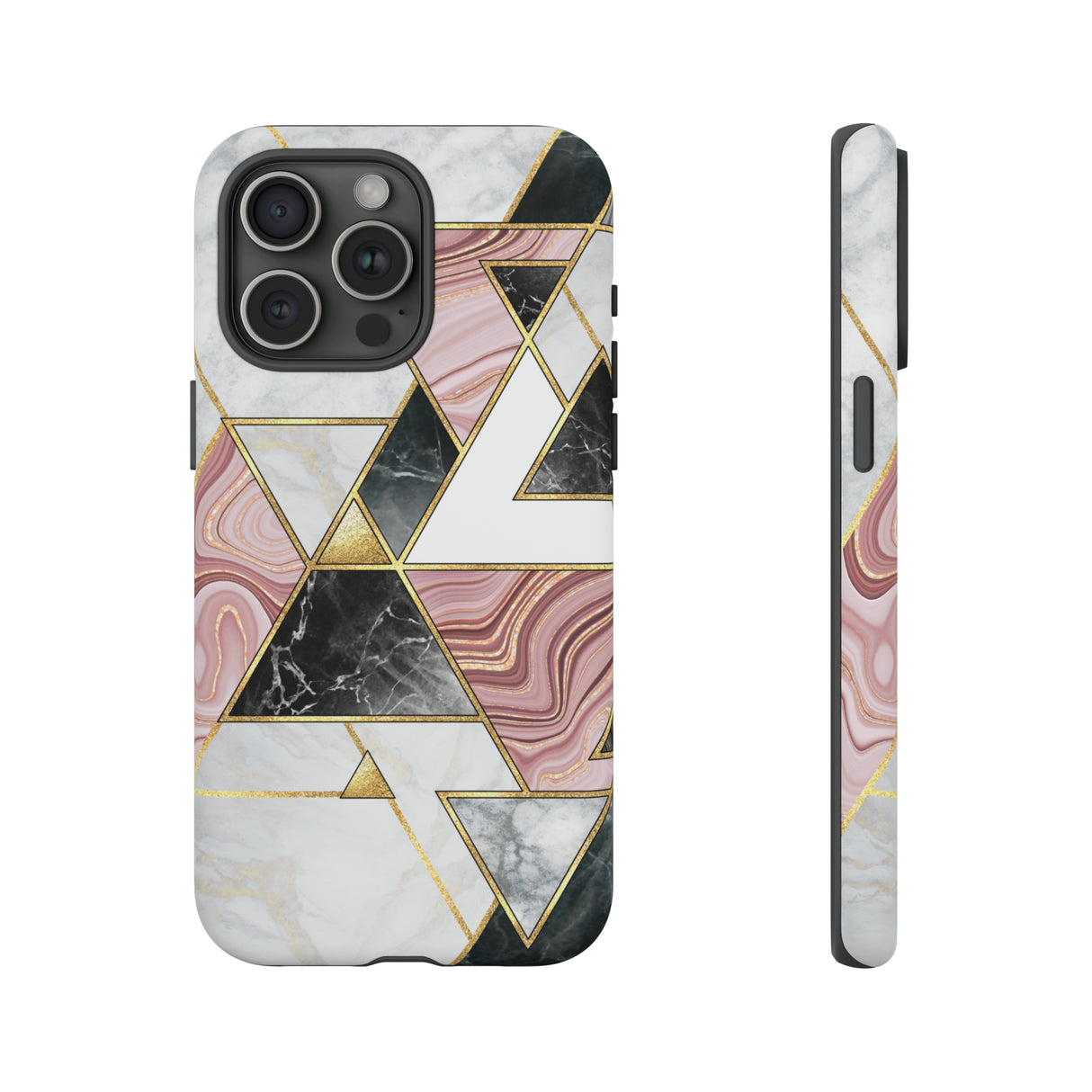 White Pink Mosaic - Protective Phone Case