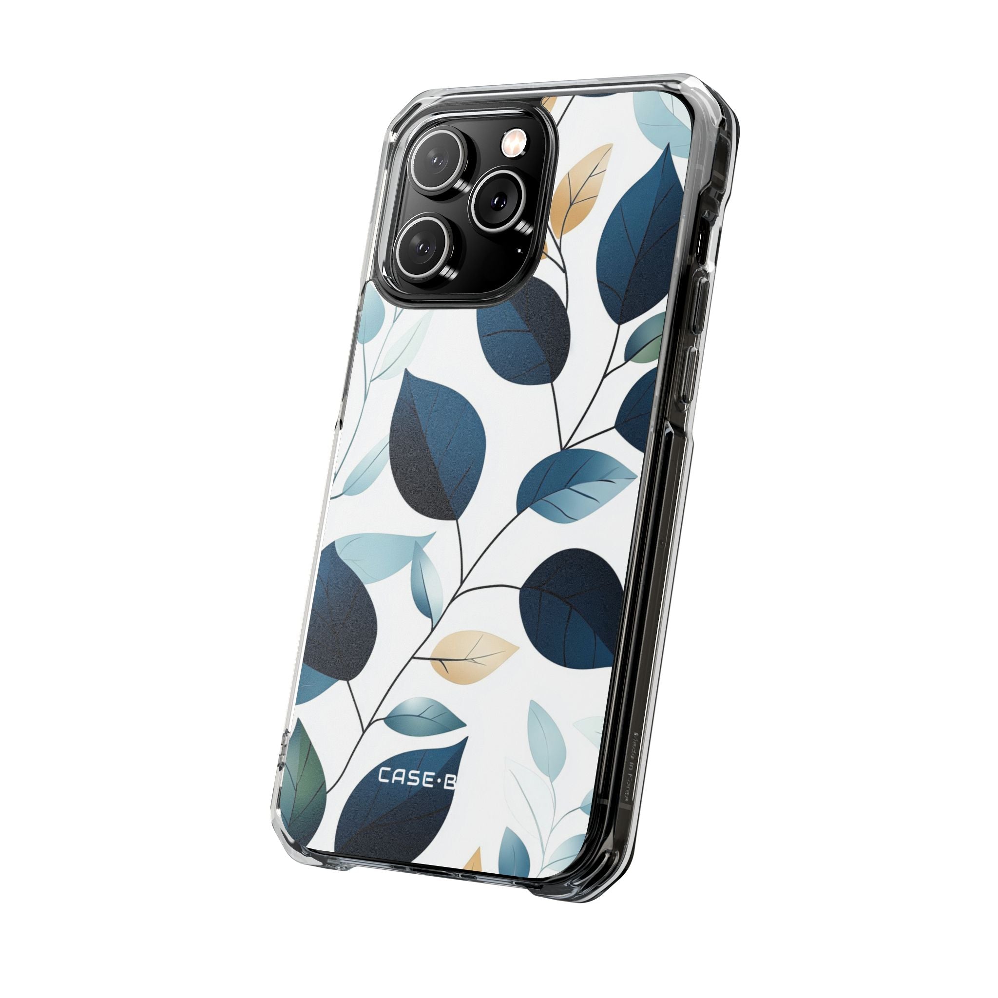 Navy Leaf Veins iPhone 14 Pro Max Case - Impact