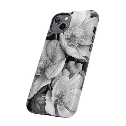 Monochrome Petal Dance iPhone 14 - Tough