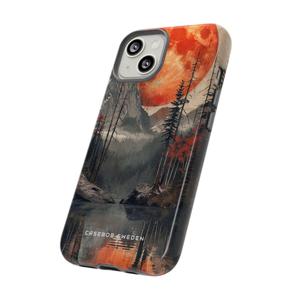 Celestial Glow Over Reflective Landscape iPhone 14 - Tough Phone Case