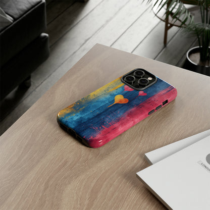 Watercolor Stripe Bliss - Protective Phone Case