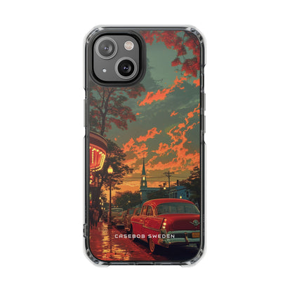 Mid-Century Nostalgia Streetscape iPhone 14 - Clear Impact Phone Case